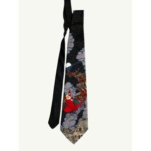 Happy Holidays By JMG Corp. Santa Sleigh Silk NECK Tie